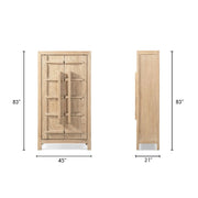Jennifer Taylor Home Rowan storage cabinet with natural finish, double doors, and sleek accent cabinet design.