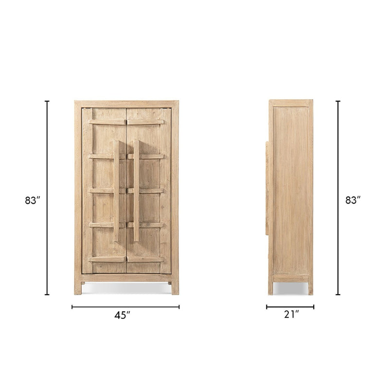 Jennifer Taylor Home Rowan storage cabinet with natural finish, double doors, and sleek accent cabinet design.