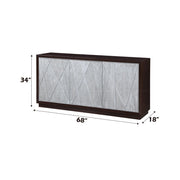 Geranio - Console Cabinet - Metallic Silver & Walnut - R&R Furniture Gallery (Fountain Valley, CA)
