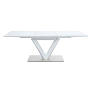 Gallegos - Dining Table With Leaf - White High Gloss - R&R Furniture Gallery (Fountain Valley, CA)