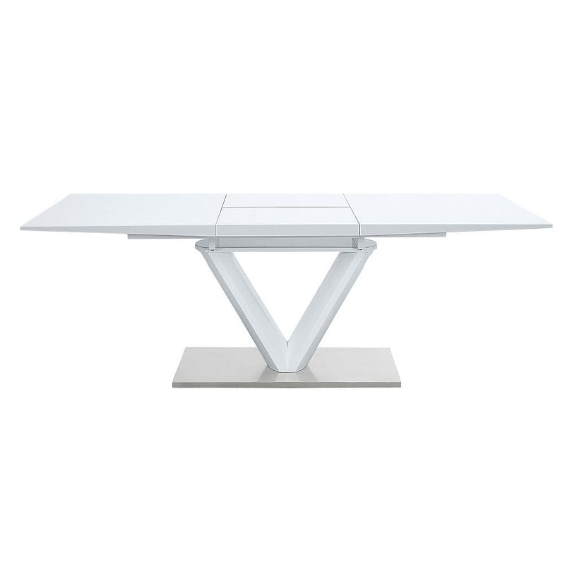 Gallegos - Dining Table With Leaf - White High Gloss - R&R Furniture Gallery (Fountain Valley, CA)