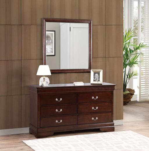 Elegant traditional storage dresser from Glory Furniture with multiple drawers and classic wood finish for bedroom organization.