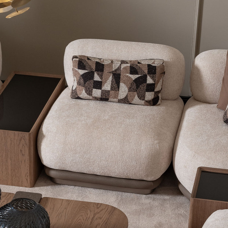 Bristol Point - Armless Chair - Fawn / Saddle Brown - R&R Furniture Gallery (Fountain Valley, CA)