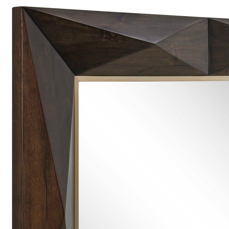 Diamond In The Rough - Wood Mirror - Gold / Woodtone