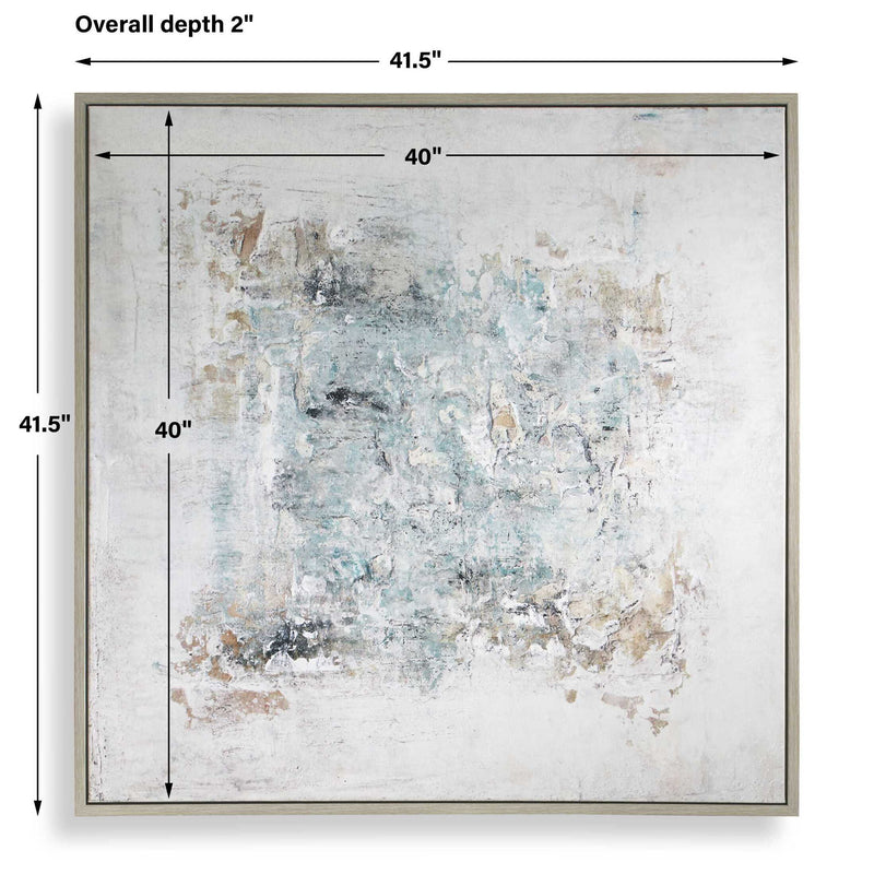 Find Me Here - Abstract Framed Canvas Art - Black / Blue / Brown / Gray / White