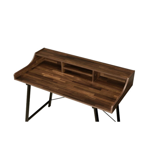 Sange - Writing Desk With USB - Walnut & Black - R&R Furniture Gallery (Fountain Valley, CA)