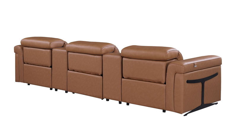 1126 - 5-Piece Modular Power Reclining Sofa In With 3 Power Recliners & Power Headrests
