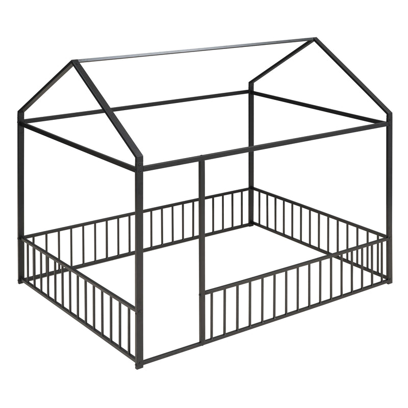 Metal Bed House Bed Frame With Fence - R&R Furniture Gallery (Fountain Valley, CA)