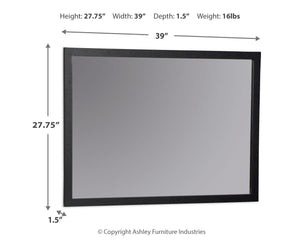 Danziar - Bedroom Mirror - Black - R&R Furniture Gallery (Fountain Valley, CA)