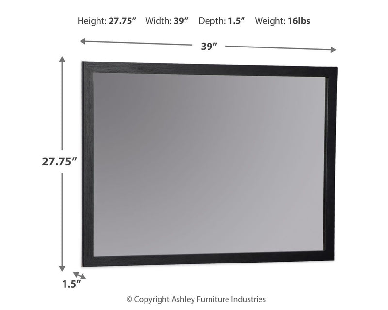 Danziar - Bedroom Mirror - Black - R&R Furniture Gallery (Fountain Valley, CA)