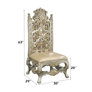 Danae - Side Chair (Set of 2) - Synthetic Leather , Champagne & Gold - R&R Furniture Gallery (Fountain Valley, CA)