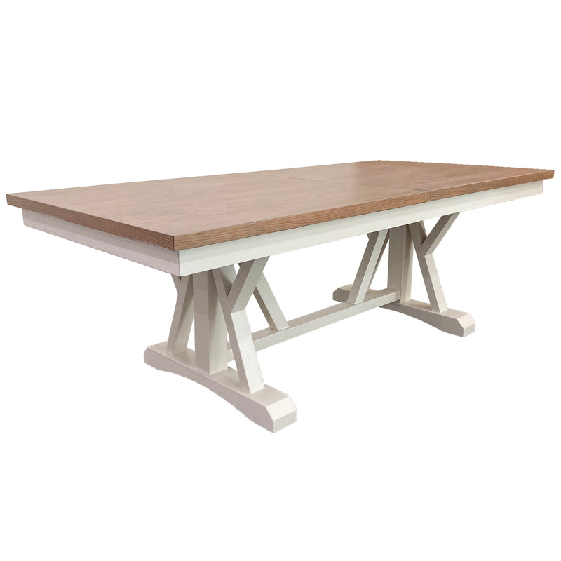 Americana Modern Dining - Trestle Extendable Dining Table - Cotton - R&R Furniture Gallery (Fountain Valley, CA)
