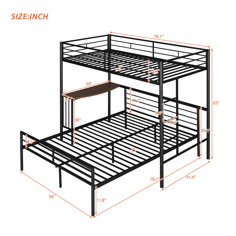 Bunk Bed With Desk, Ladder And Quality Slats For Bedroom - R&R Furniture Gallery (Fountain Valley, CA)