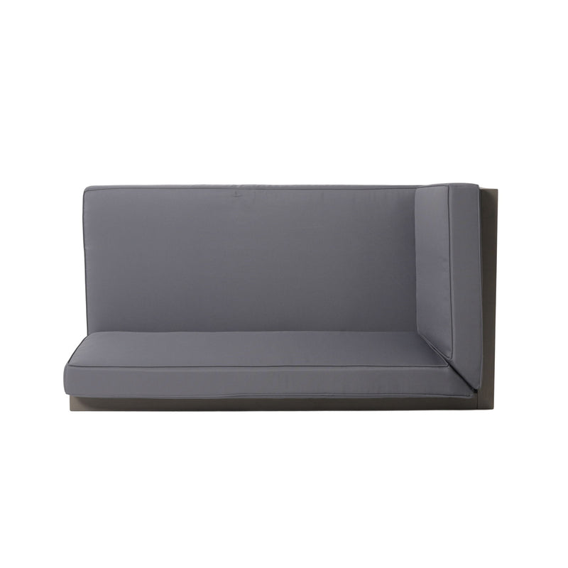 Aura - 2 Piece Outdoor Set With X Back Left Bench And Corner - Dark Gray