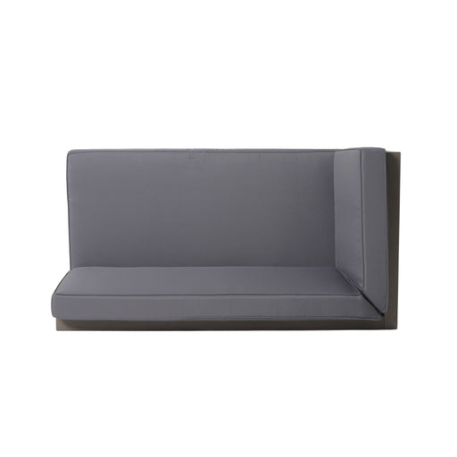 Aura - 2 Piece Outdoor Set With X Back Left Bench And Corner - Dark Gray - R&R Furniture Gallery (Fountain Valley, CA)