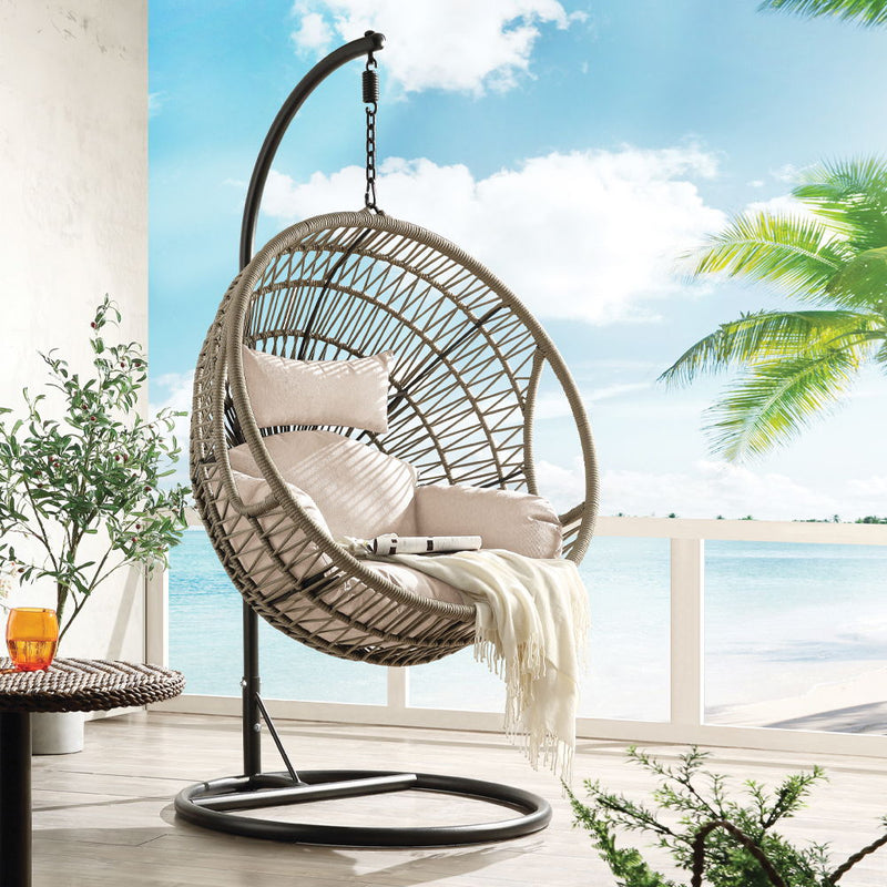 Vasant - Hanging Chair - Beige Fabric & Rope - R&R Furniture Gallery (Fountain Valley, CA)