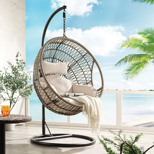 Vasant - Hanging Chair - Beige Fabric & Rope - R&R Furniture Gallery (Fountain Valley, CA)
