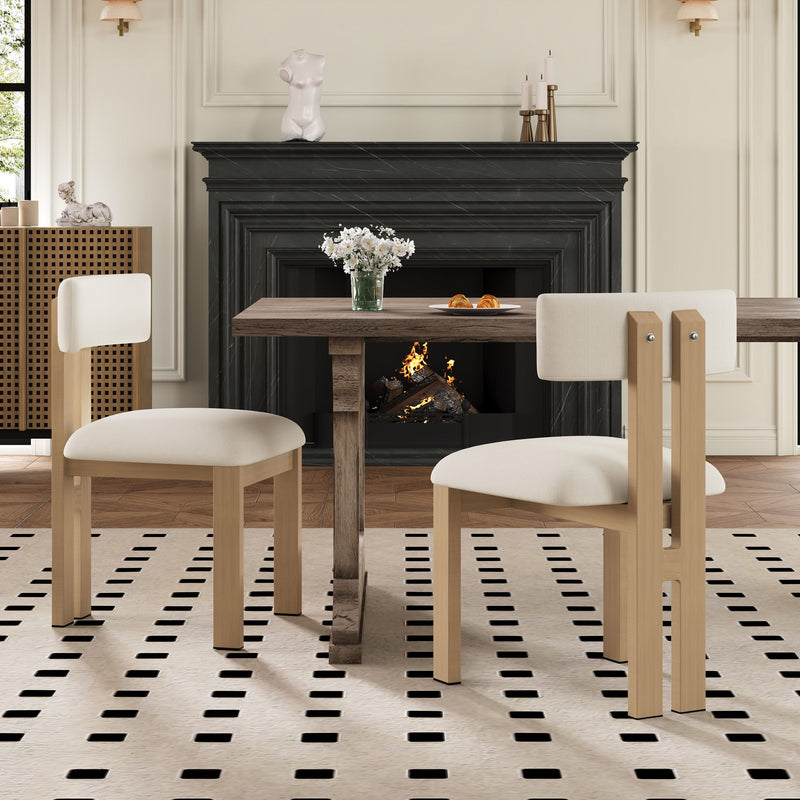 Modern Upholstered Armless Dining Chairs With Metal Legs - R&R Furniture Gallery (Fountain Valley, CA)