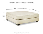 Rawcliffe - Oversized Accent Ottoman - Parchment - R&R Furniture Gallery (Fountain Valley, CA)