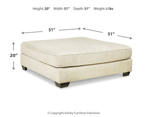 Rawcliffe - Oversized Accent Ottoman - Parchment - R&R Furniture Gallery (Fountain Valley, CA)