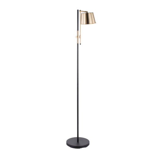 Lumi Source black and antique brass industrial floor lamp with adjustable arm and shade, modern and stylish for home or office.