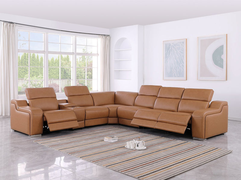 1116 - 7-Piece L-Shaped Sectional Sofa In With 3 Power Recliners & Power Headrests