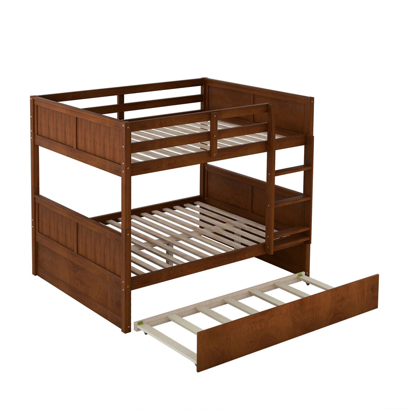 DreamHaus bunk bed with twin size trundle, featuring sturdy wooden frame and space-saving design for children's bedroom.