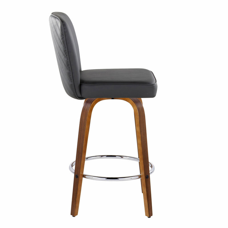Lumi Source Henry contemporary fixed height counter stools with swivel and round footrest, set of 2, in modern design.