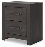 Hollivern - Two Drawer Night Stand - Dark Gray - R&R Furniture Gallery (Fountain Valley, CA)