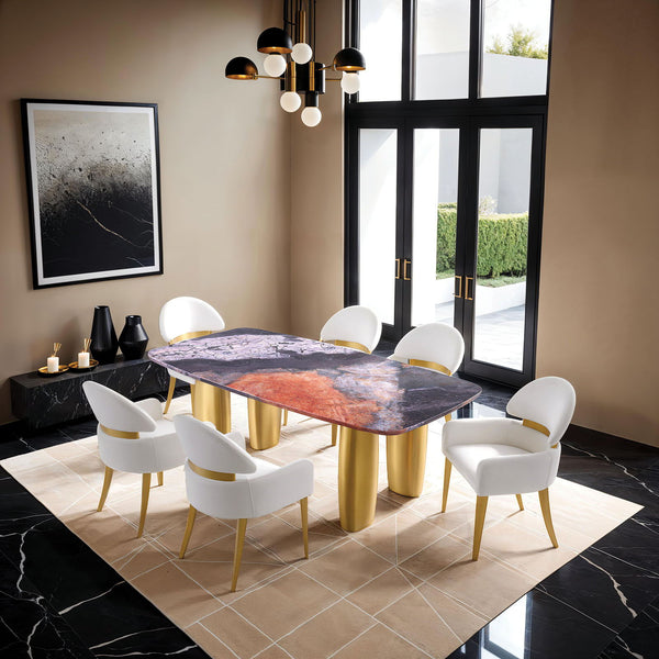 Northolt - 5 Pc. Dining Table Set, White Chair