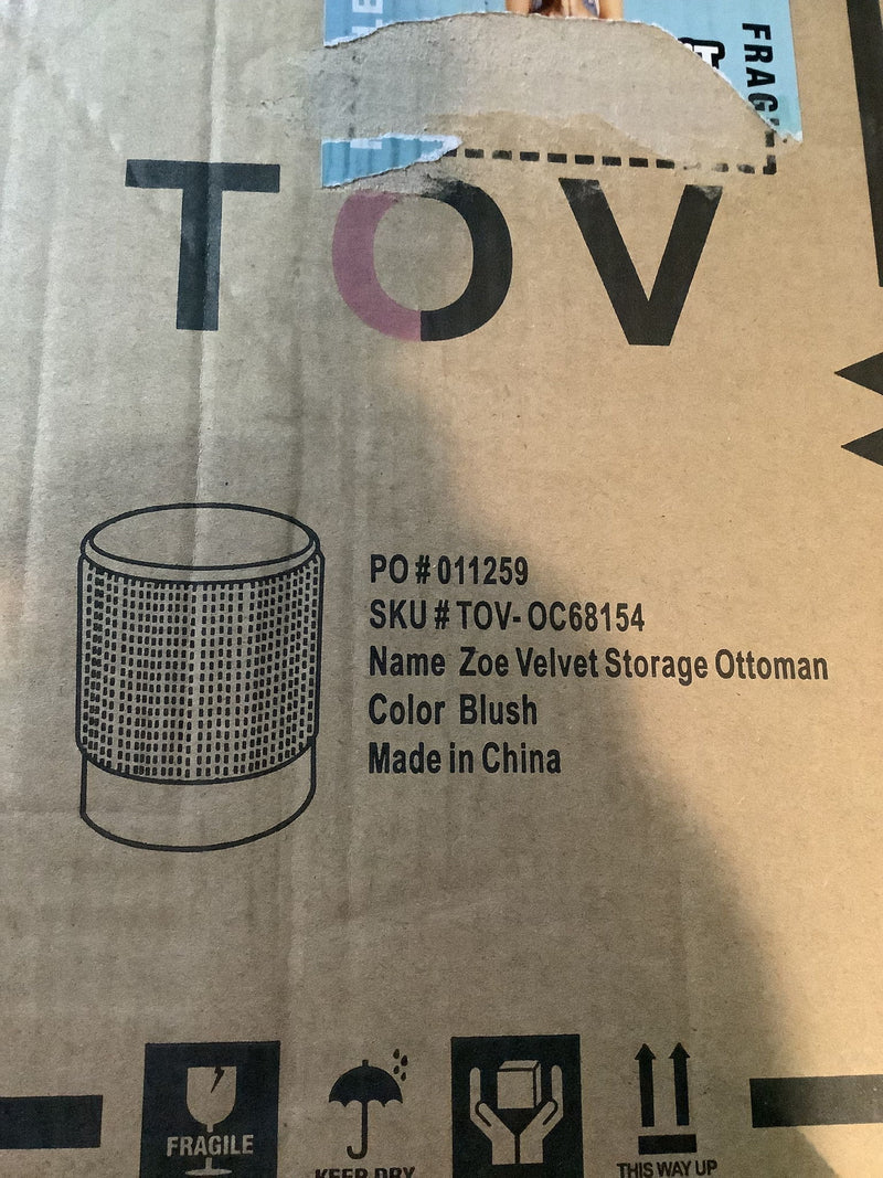 Zoe - Velvet Storage Ottoman - R&R Furniture Gallery (Fountain Valley, CA)