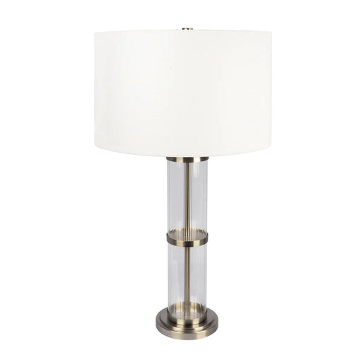 Echo - Table Lamp With On / Off Switch Clear Body Base - Clear / Silver / White - R&R Furniture Gallery (Fountain Valley, CA)