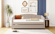 Upholstered Daybed With Two Drawers And Wood Slat - R&R Furniture Gallery (Fountain Valley, CA)