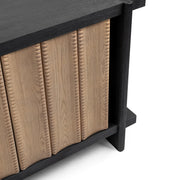 Classic Home Ellison 4-door Shoreline Noir buffet cabinet with sleek black finish and modern design, featuring ample storage space.