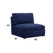 Crosby - Modular Armless Chair - Blue Fabric - R&R Furniture Gallery (Fountain Valley, CA)