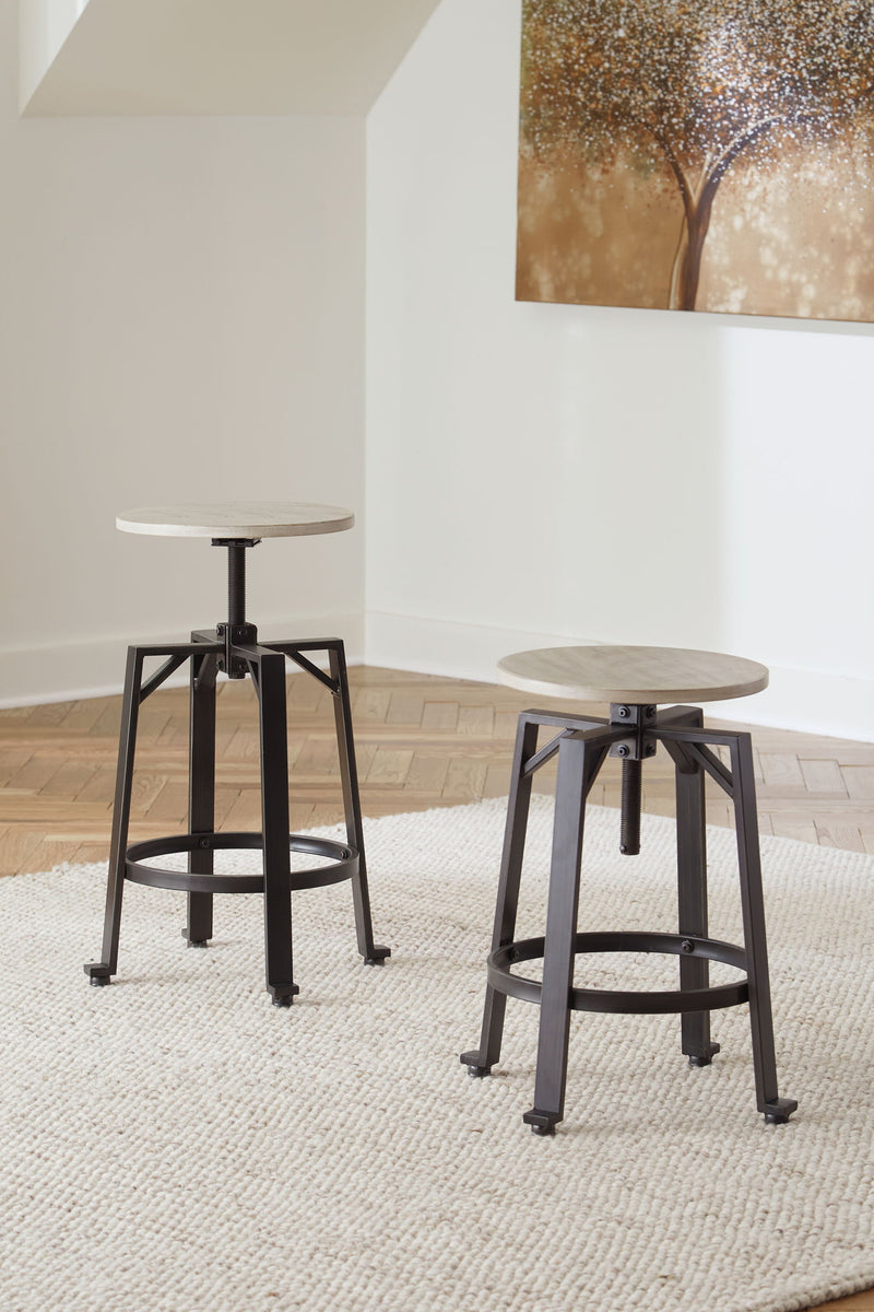 Karisslyn - Swivel Stool (Set of 2) - Whitewash / Black - R&R Furniture Gallery (Fountain Valley, CA)