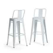 Rayne - Curved Back Metal Stool (Set of 2) - R&R Furniture Gallery (Fountain Valley, CA)