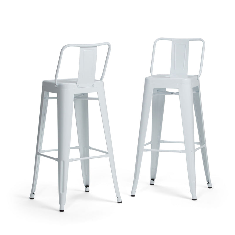 Rayne - Curved Back Metal Stool (Set of 2) - R&R Furniture Gallery (Fountain Valley, CA)