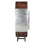 Brancaster - Wine Cooler - Retro Brown Top Grain Leather & Aluminum - R&R Furniture Gallery (Fountain Valley, CA)
