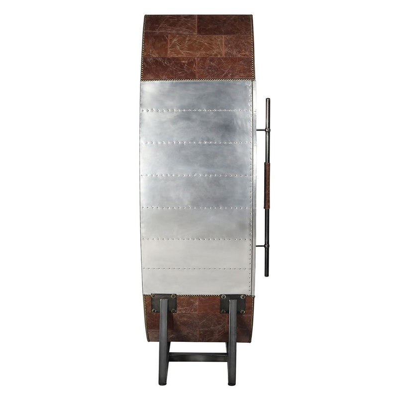 Brancaster - Wine Cooler - Retro Brown Top Grain Leather & Aluminum - R&R Furniture Gallery (Fountain Valley, CA)
