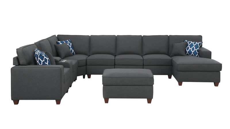 Eric - 9 Piece Upholstered Sectional With Ottoman - R&R Furniture Gallery (Fountain Valley, CA)