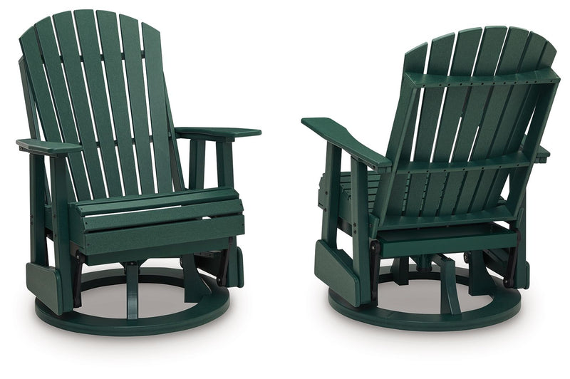 Shell Beach - Swivel Glider Chair - Green - R&R Furniture Gallery (Fountain Valley, CA)