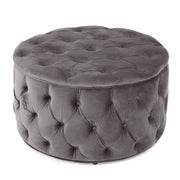 Noble House modern glam upholstered ottoman with plush fabric and sleek design, ideal for contemporary living spaces.