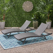 Wicker Chaise With Adjustable Reclining Seats (Set of 2) - Gray - R&R Furniture Gallery (Fountain Valley, CA)