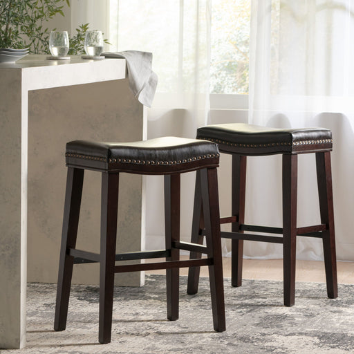 Elegant Saddle Stool With Curved Seat Comfort - Brown - R&R Furniture Gallery (Fountain Valley, CA)