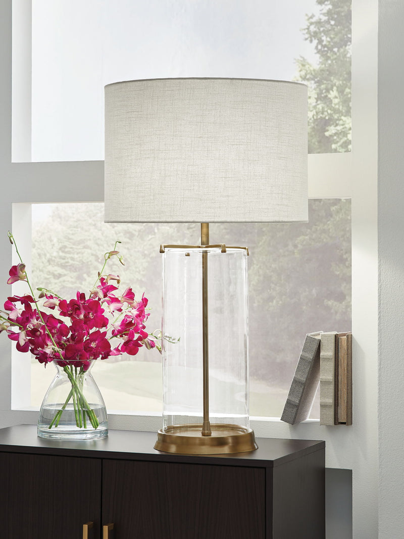 Gizeh - Glass Table Lamp - Clear / Gold Finish - R&R Furniture Gallery (Fountain Valley, CA)