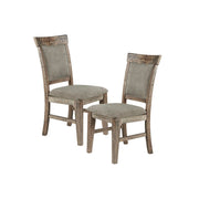 Dining Side Chair Set With Cushioned Back And Seat (Set of 2) - Weathered Gray / Natural - R&R Furniture Gallery (Fountain Valley, CA)