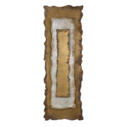 Uttermost Jaymes oxidized gold wall decor panel featuring intricate textured metal design for modern interior accents.