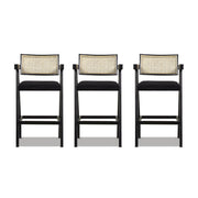 Milan - Modern Webbing Back Stool With Arms (Set of 3) - R&R Furniture Gallery (Fountain Valley, CA)