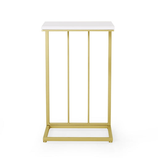 Modern Glam C-Shape End Table by Noble House, stylish chair side table with a sleek design and contemporary finish.